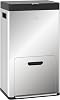 HOMCOM Kitchen Bin, 2 x 18L and 20L Volumes, Stainless Steel 3 Compartment Bin with Wheels, Soft Close Lid, Removable Inner Buckets, Fingerprint-Proof for Recycling and Waste, Silver Tone