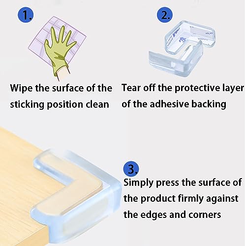 Image of Corner Guards for Furniture -Sdjdhej 20Pcs Clear Baby Proof Table Edge Corner Protectors Soft Silicone Bumper Strip with Clear Edge Bumpers Guard for Baby, Kids, Fireplace, Countertop (L-Shaped)