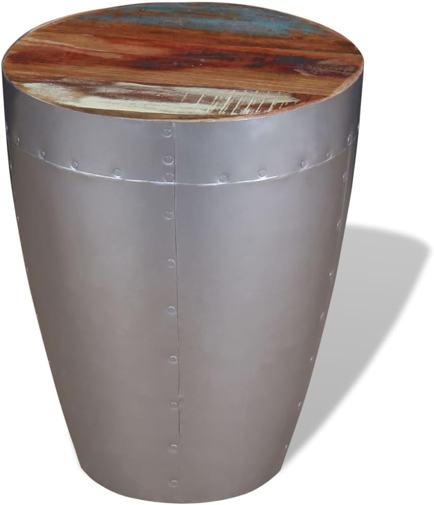 Handmade Solid Wood Stool with Durable Lacquered Finish, Versatile Stool for Side Table or Plant Stand