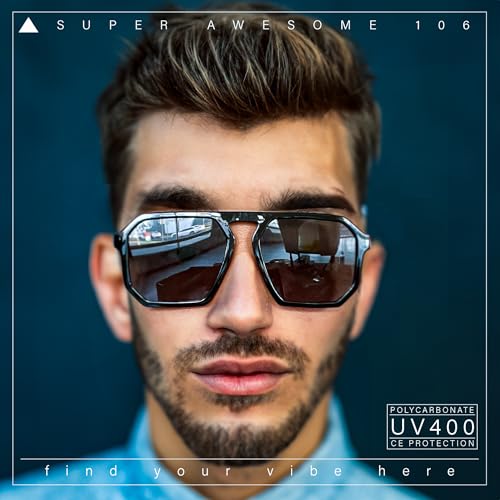 SA106 Mens Octagon Geometric Plastic Racer Mob Pilots Sunglasses3