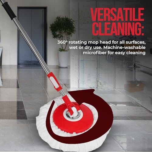 image for Simpli-Magic Spin Mop and Bucket with Wringer Set, 360° Spinning Mop 