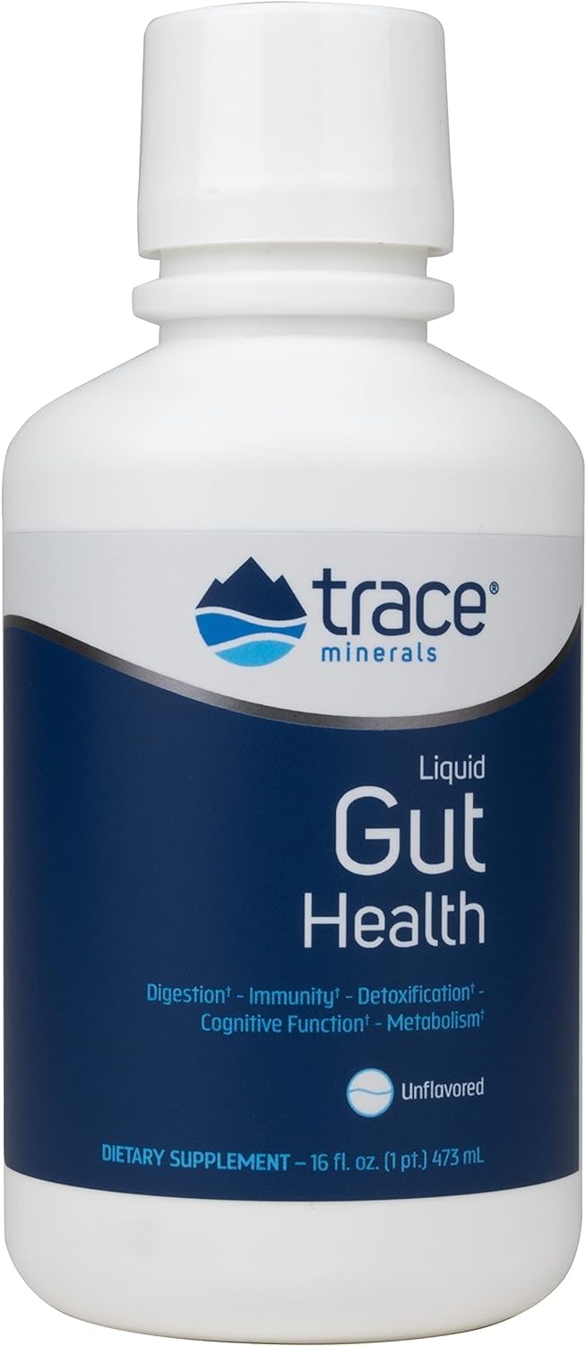 Trace MineralsGut Health - Support for Gut Lining, Healthy Digestion, Immune System Function - Digestive Health Supplement with Humic & Fulvic Acid - Unflavored, 16 fl oz (About 94 Servings)