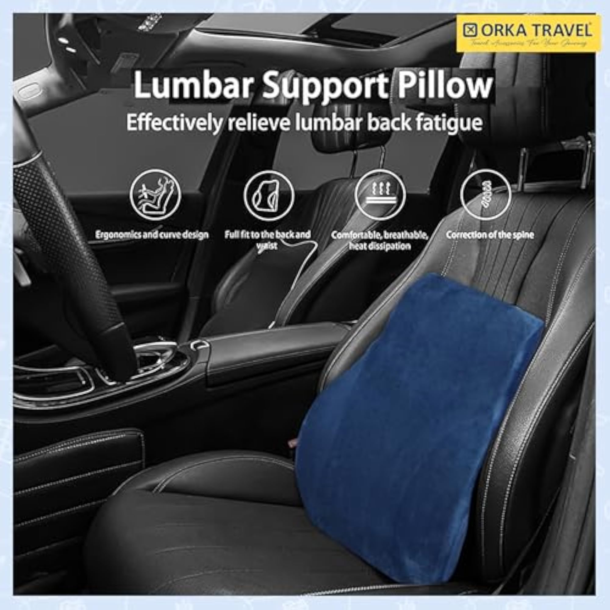 Presto Orthopedic Mid-Backrest Cushion with Memory Foam