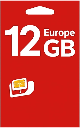 Chip Vodafone Europa, Franquia 12GB + Chamadas - 30 Dias