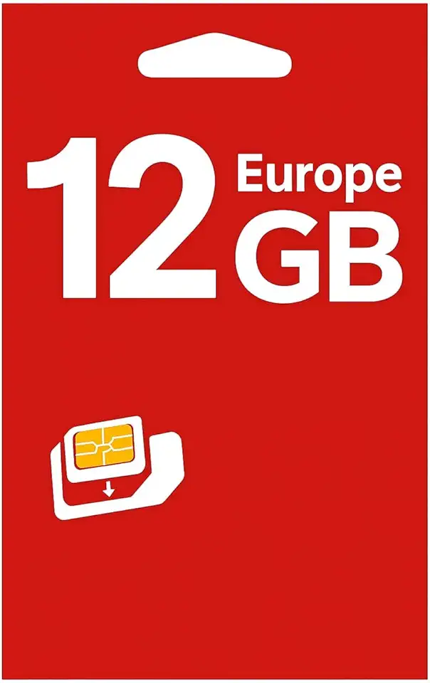 Chip Vodafone Europa, Franquia 12GB + Chamadas - 30 Dias