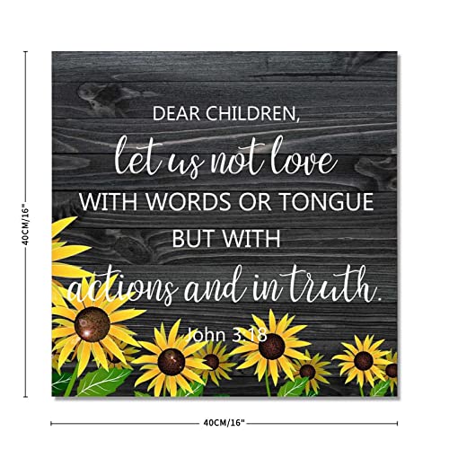 Panneau en bois tournesol déco murale rustique avec citation textuelle - 3