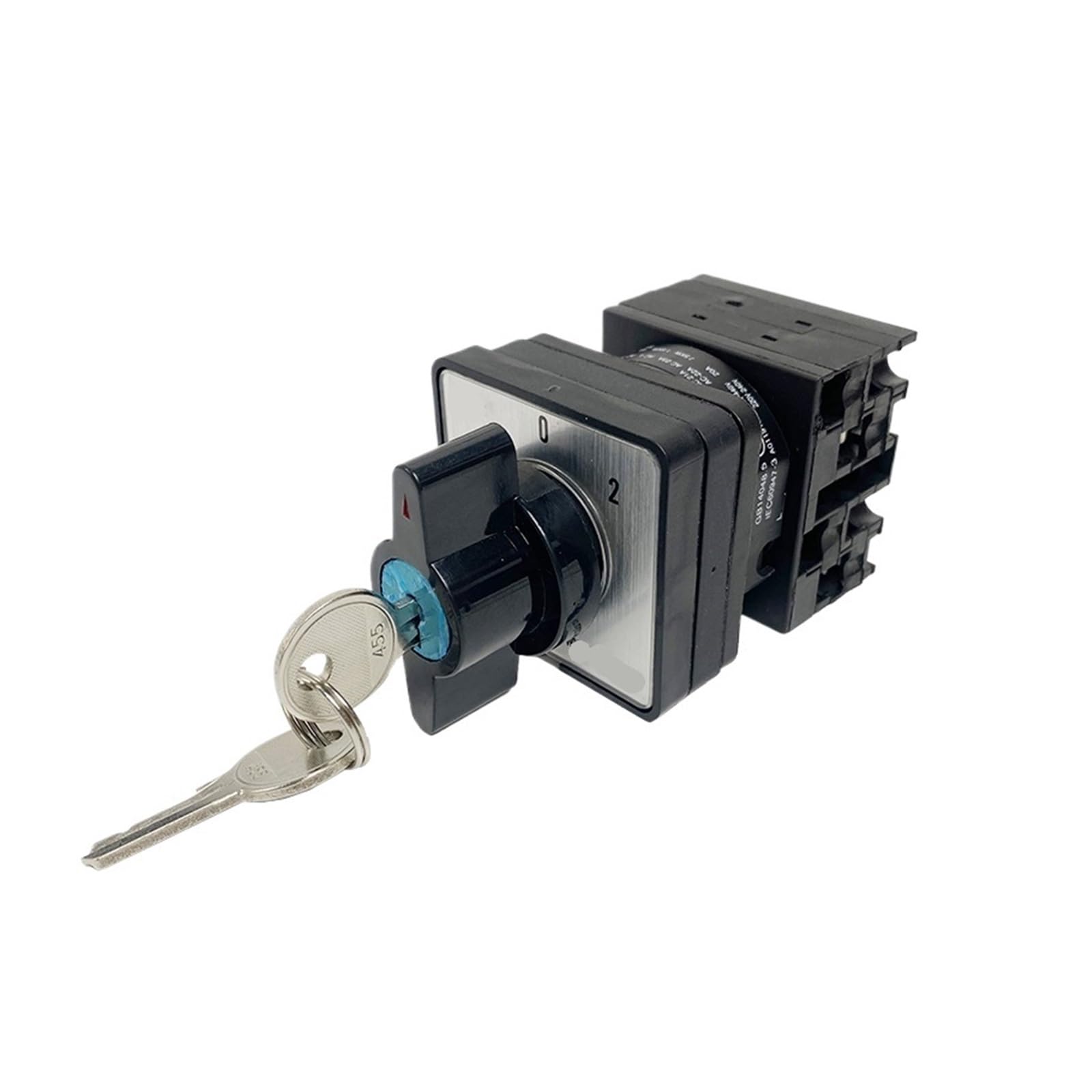 Interruptor de leva de cambio rotatorio de 3 posiciones con llave, 2 polos, 690 V, 20 A, circuito de control selector, doble potencia YMW42S-20/2