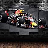 yuanjun quadro su tela stampa su tela 5 pezzi stampe da parete poster da parete foto pronto da appendere quadri grandi dimensioni quadri soggiorno macchina da corsa rossa f1