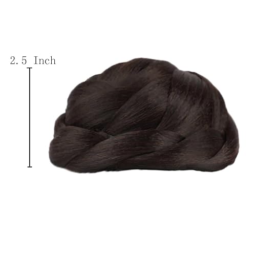 Miniatura 4 de USIX Moño trenzado con moño trenzado con peines integrados para mujeres y niñas, fiesta, boda, baile, peinados, accesorio para el cabello (233)