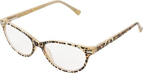 Betsey Johnson Women's Exotic Cat-Eye Blue Light Reading Glasses