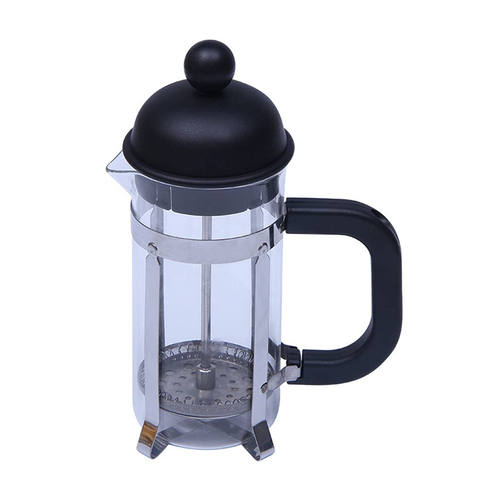 Olla de prensa francesa Cafetera de aislamiento de doble pared con pantalla de filtro de acero inoxidable Cafetera de prensa francesa fácil de limpiar y usar (Color : Black, Size : 350ml) (Black 350