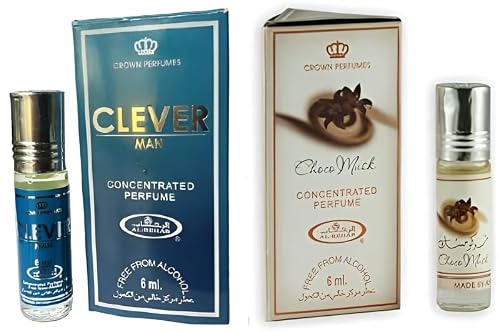 Choco Musk + Clever Man Perfume Oil Duo | 6ml Each | Sweet & Fresh Long Lasting Attar Pack