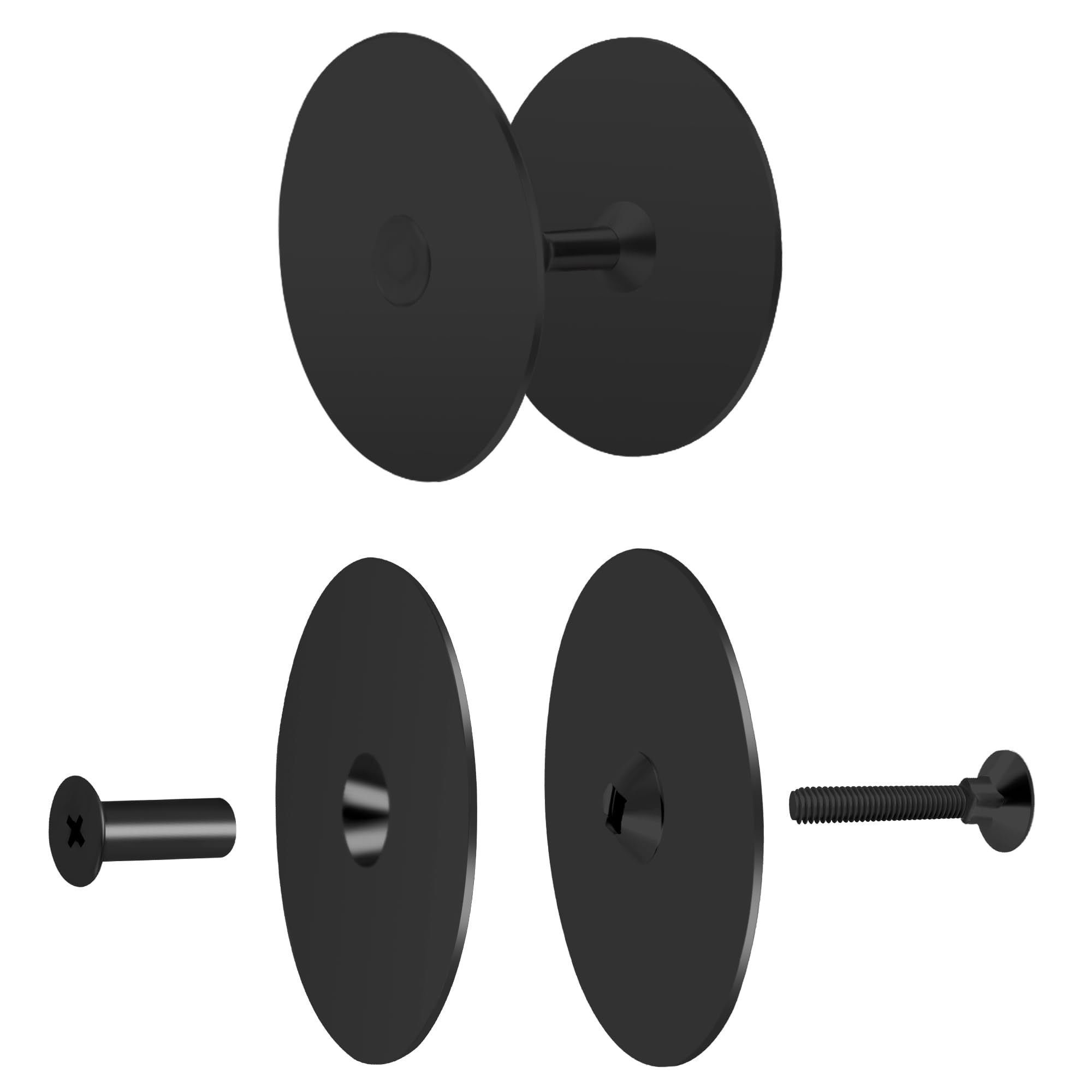 Door Hole Cover Plate,2-5/8" Diameter Round Deadbolt Cover Plate,Matte Black Door Knob Hole Cover Plate Door Hole Filler Plate for Home Security-2