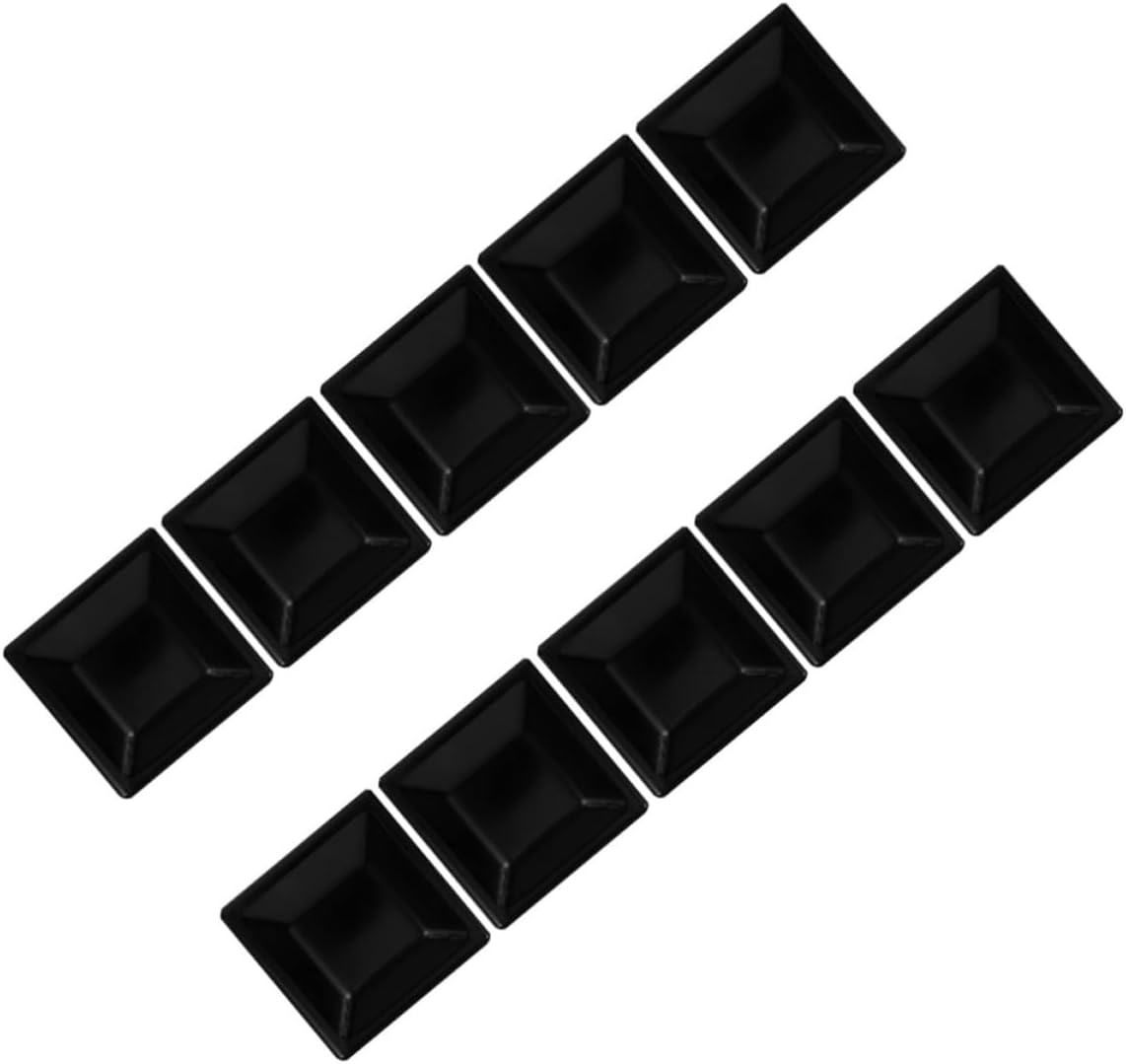 10pcs Black Plastic Fence Post Caps Square 4 Inch Decking and Guardrail Post Covers Weather Resistant Fence Protector for Outdoor Parts