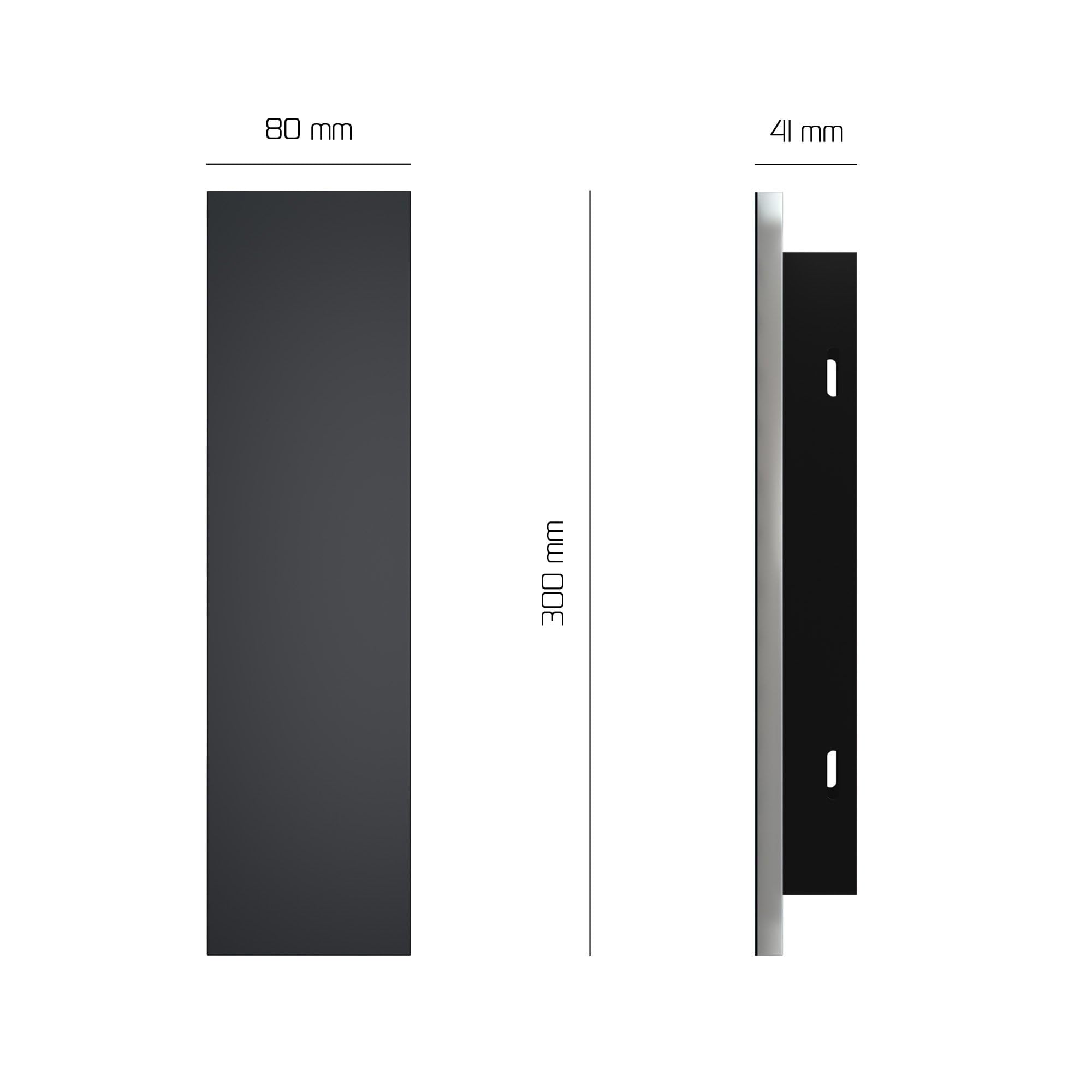 Ledvion - Aplicación de pared exterior LED larga Villa, 30 cm, Ip65, 6W, Noir, Blanco cálido, 2700K, Aluminio y acrílico, interior y exterior, aplique exterior, lámpara de pared exterior
