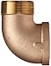 Brass Pipe Fitting, 90 Degree Street Elbow, Class 125, 1/2
