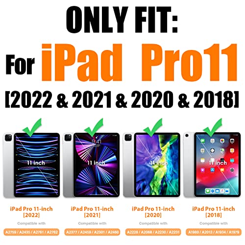 Seymac Stock Case For Ipad Pro 11 2022/2021/2020, [Drop-Proof] Case With 360 Rotating Hand Strap [Pencil Holder] Stand [Screen Protector] Case For Ipad Pro 11 Inch 4Th/3Rd/2Nd Gen (Darkblack) #TOP6