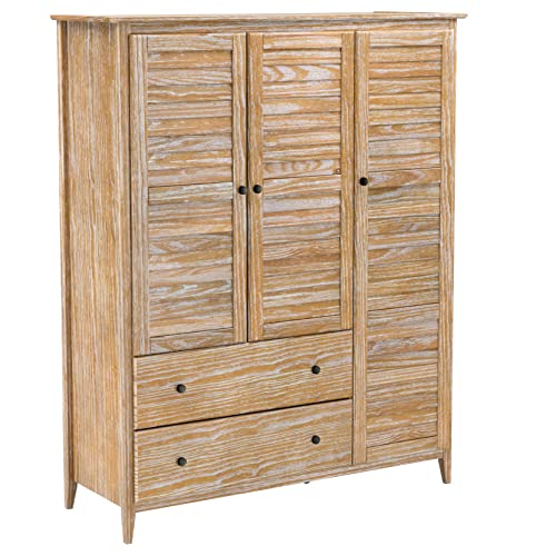Grainwoodfurnituregreenport3doorwardrobesolidwoodwithbrusheddriftwoodfinish  Urban Country Home Decor Grain wood furniture greenport 3 door wardrobe solid wood with brushed driftwood finish  urban country home decor