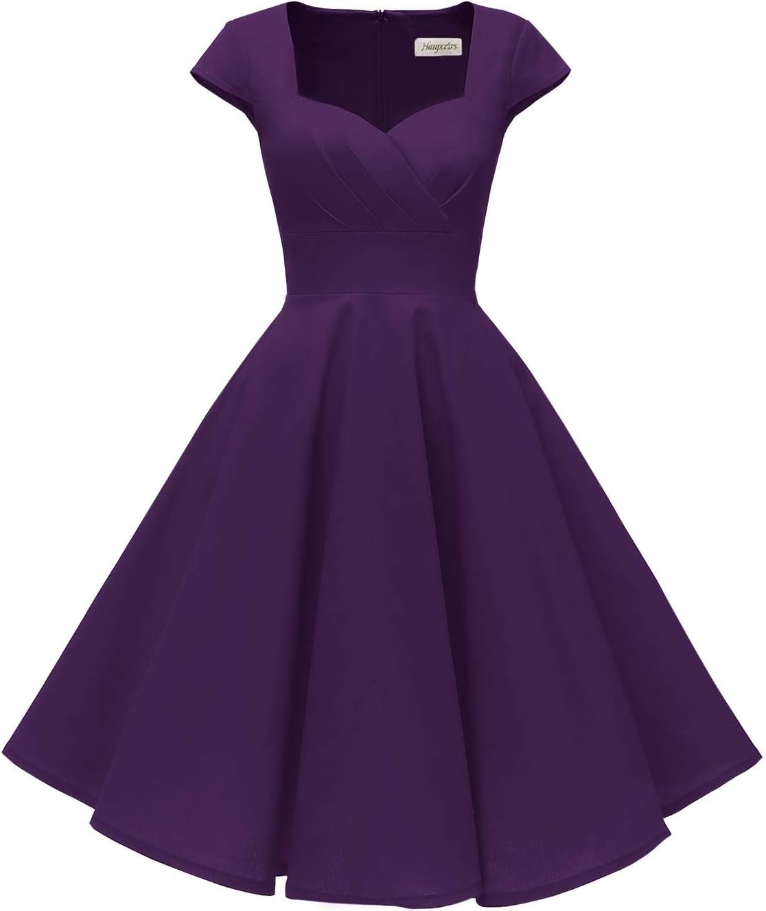 Women's Cap Sleeve 1950s Retro Vintage Cocktail Swing Dresses with Pocket