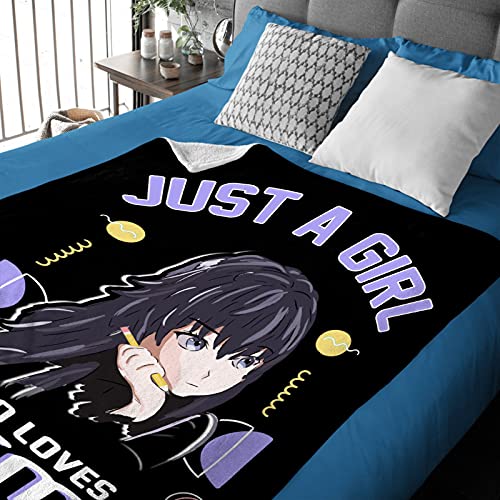 Microfiber Flannel Throw Blanket Just A Girl Who Loves Anime And Sketching Super Soft Cozy Lightweight Summer Quilt Perfect For Bed Sofa-60"X50" Medium For Teen #TOP1