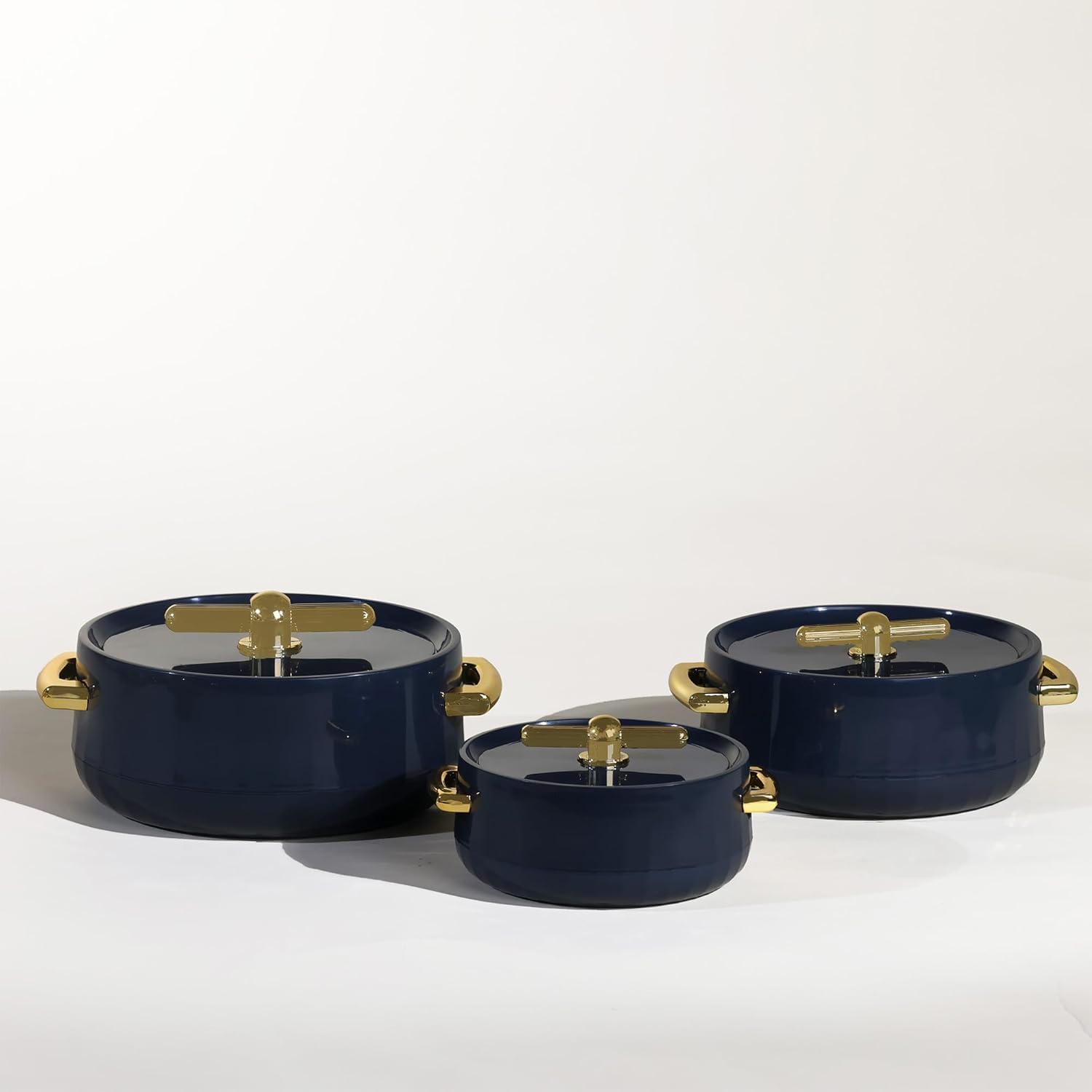 Inner Steel Casserole Set of 3 | BPA Free|Advanced P.U. Insulation |Keeps Food hot & Fresh Chapati, Roti, Biryani, Best For Breakfast, Lunch, Dinner, Kitchen Cassrole set ( 1700ml, 1200ml, 600ml ) Royal Dark Grey