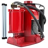 CTCAUTO Heavy Duty 30 Ton Pneumatic Air Hydraulic Bottle Jack for Auto Truck Repair, Red