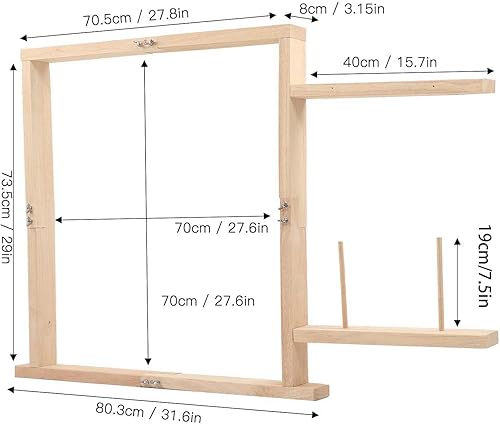 Miniatura 7 de Marco de acolchado para alfombra, 27.6 x 27.6 in, marco de mesa para hacer alfombras, marco de pistola de acolchonamiento, herramientas para