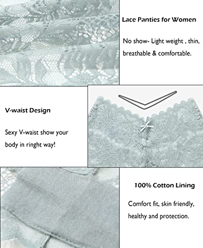 Knowyou Women's Underwear Sexy V-Waist Shorts Underwear For Women Lace High Waist Cheeky Panties 5 Pack-A-M #TOP1