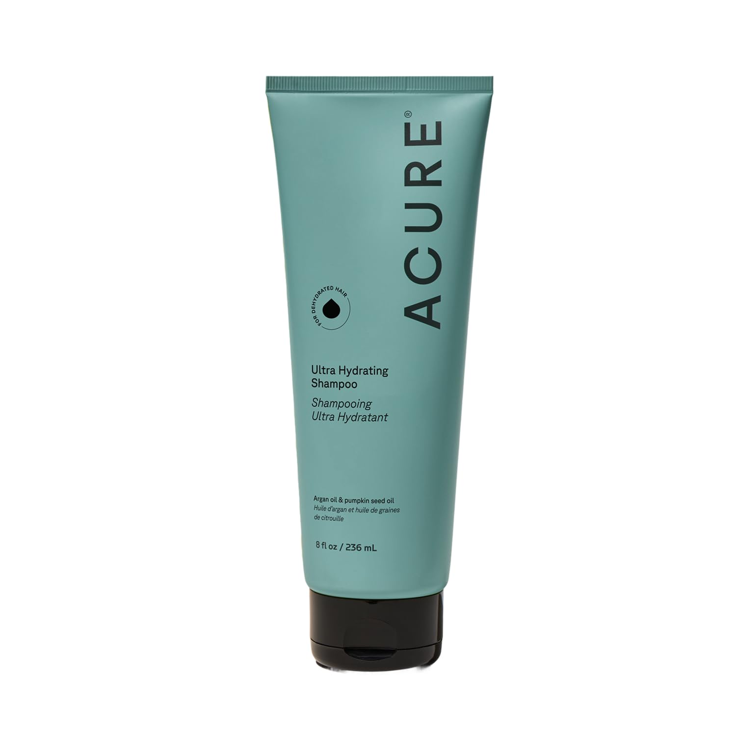 AcureUltra Hydrating Shampoo 100% Vegan, Ultra Hydrating Moisture & Omega Fatty Acids, Yellow Argan Oil & Pumpkin, 8 Fl Oz