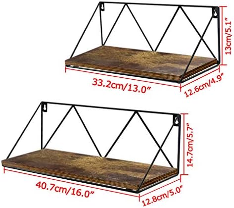 Amazon Brand - Umi Rustic Floating Shelves Set of 2 Wall Mounted Storage Shelves for Bathroom, Bedroom,Kitchen