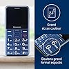 Panasonic KX-TU155EXCN Téléphone Mobile pour Personnes Âgées, Appel Prioritaire, Téléphone à Grosses Touches, Compatible avec Les Appareils Auditifs, Bluetooth, Radio FM, Appareil Photo, Bleu