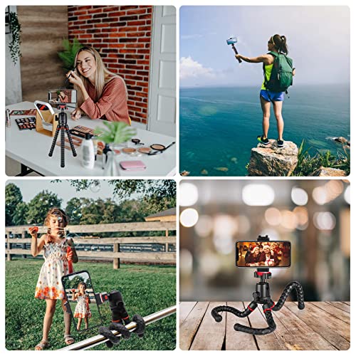 Phone Tripod, Veetop Flexible Tripod For Cell Phone Camera With Wireless Remote And Clip, 360° Rotating Waterproof Tripod Stand For Gopro, Portable Travel Small Tripod For Live Vlog Video (Black) #TOP6