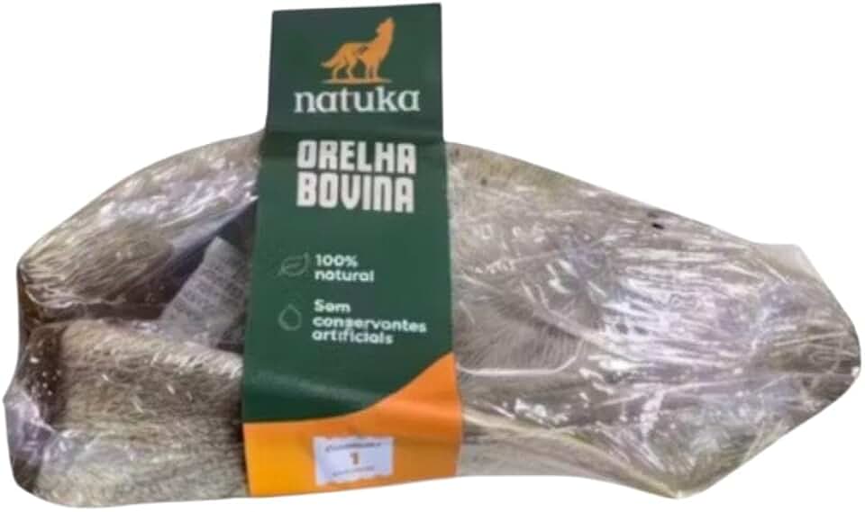 Mordedor Natural P/Cães Orelha Bovina Natuka - 1 unidade