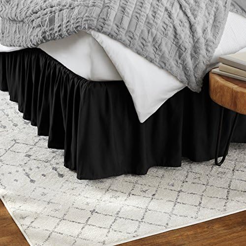 Amazon Basics Ruffled Bed Skirt - Queen, Taupe