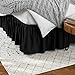 AmazonBasics Ruffled Bed Skirt, 16 Inch Skirt Length, Queen, Black