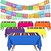 Preboun Mexican Party Supplies Include Mexican Tablecloth and Mexican Party Banner Fiesta Party Decorations Plastic table cover for Rectangle Tables Day of the Dead(Colorful, 10 Pcs)