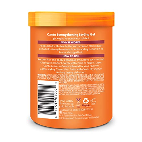 Cantu Shea Butter Maximum Hold Strengthening Styling Gel With Jamiaican Black Castor Oil, 18.5 Ounce #TOP1