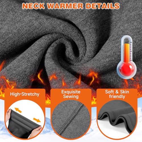 Jelbolin Winter Neck Warmer Gaiter: 2 Pack Thermal Face Cover Soft Fleece