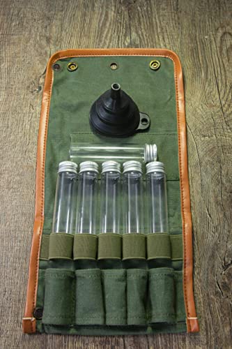 BLEEKER & RÖWE Bushcraft Kit de especiarias para acampamento portátil com frascos de vidro, funil e