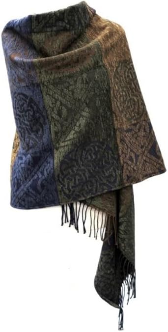 Ladies Celtic Knot Wool and Chenille Wrap, 28 x 78.75 inches