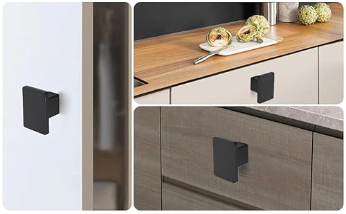 Aokenbao 6-Psack Black Cabinet Knobs Knob Black Dresser Knob Square Color Square Cabinet Knob Cabinet Knob Modern Drawer Knob Black Knob Black Knobs For Cabinets（Weight 75G Per Knob） #TOP7