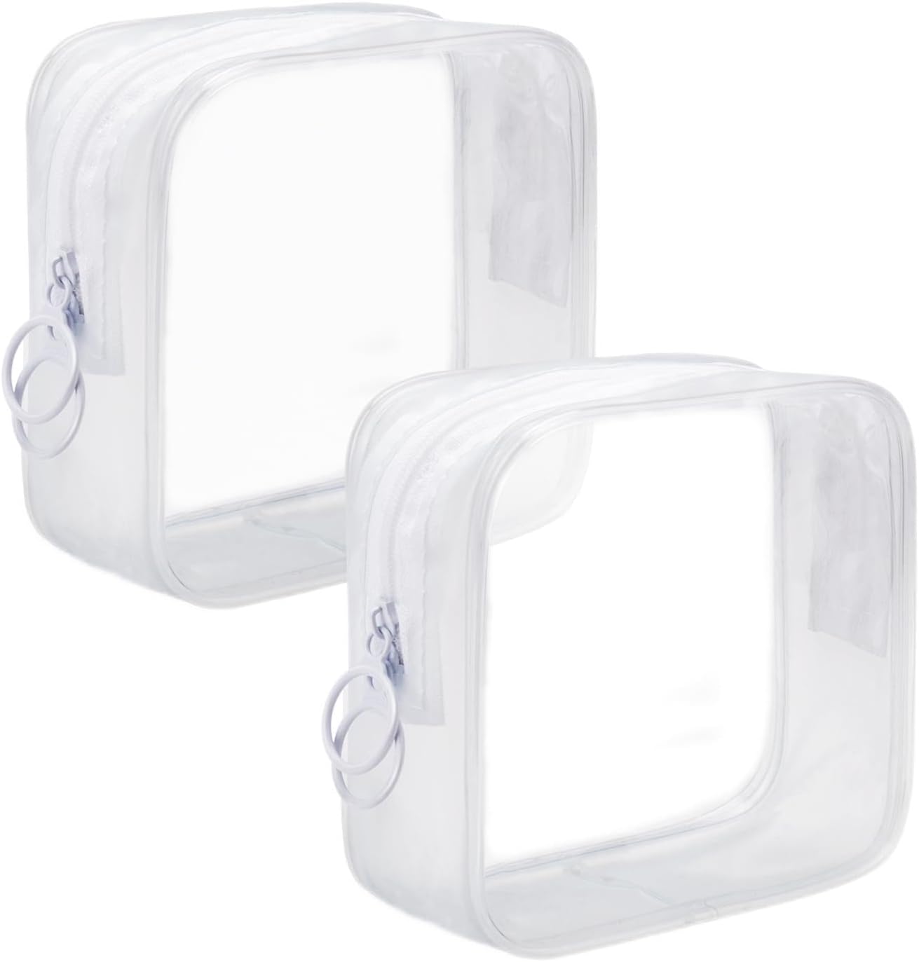 LYroo White Small Makeup Bag Clear Mini Makeup Zipper Pouch