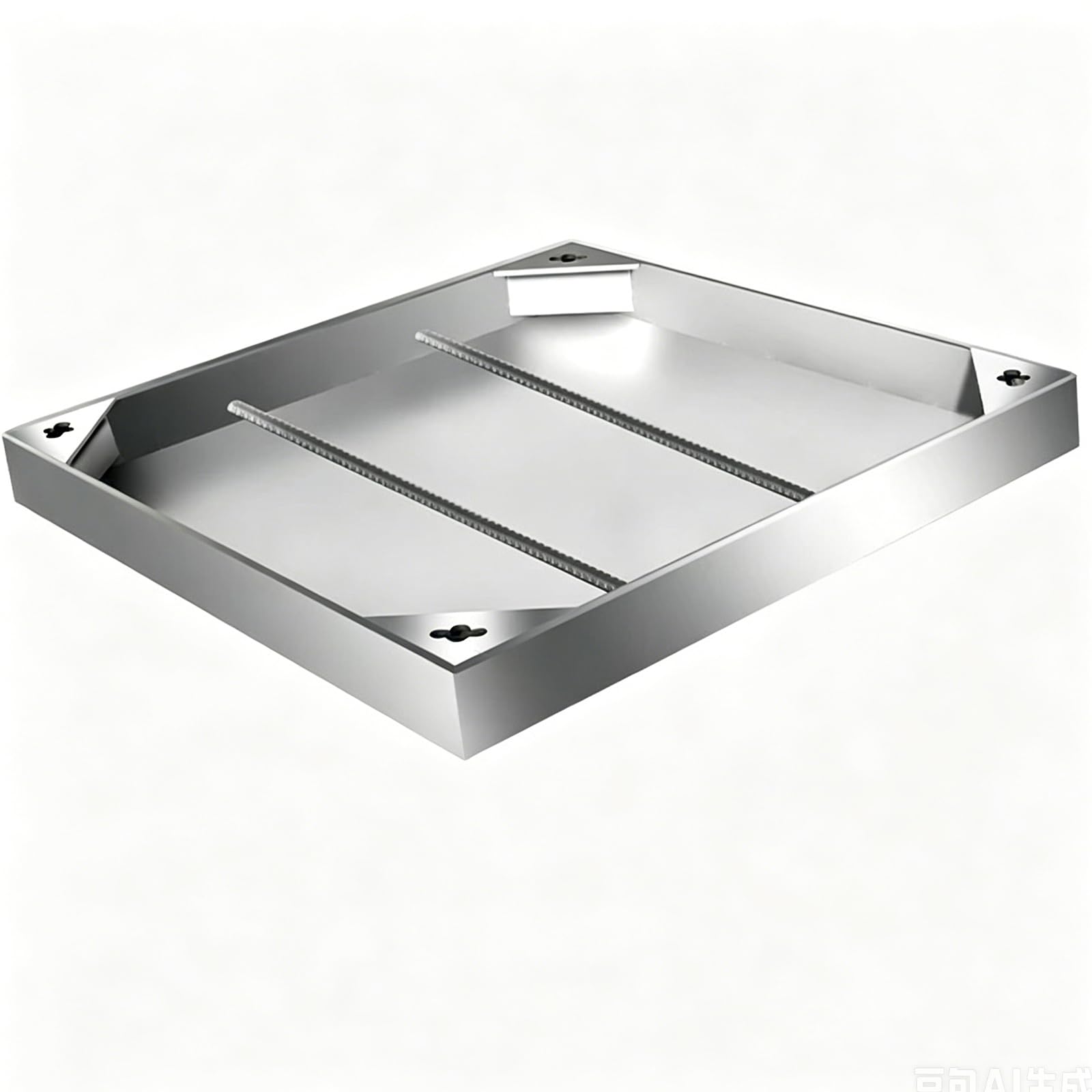 DPSXZMZ 201 Stainless Steel Manhole Cover And Frame, Square Septic Tank Lid With Base, Invisible Sewage Basin Cover, Heavy Duty Flat Cover/Lid, For Pavement Driveway Patio Lawn