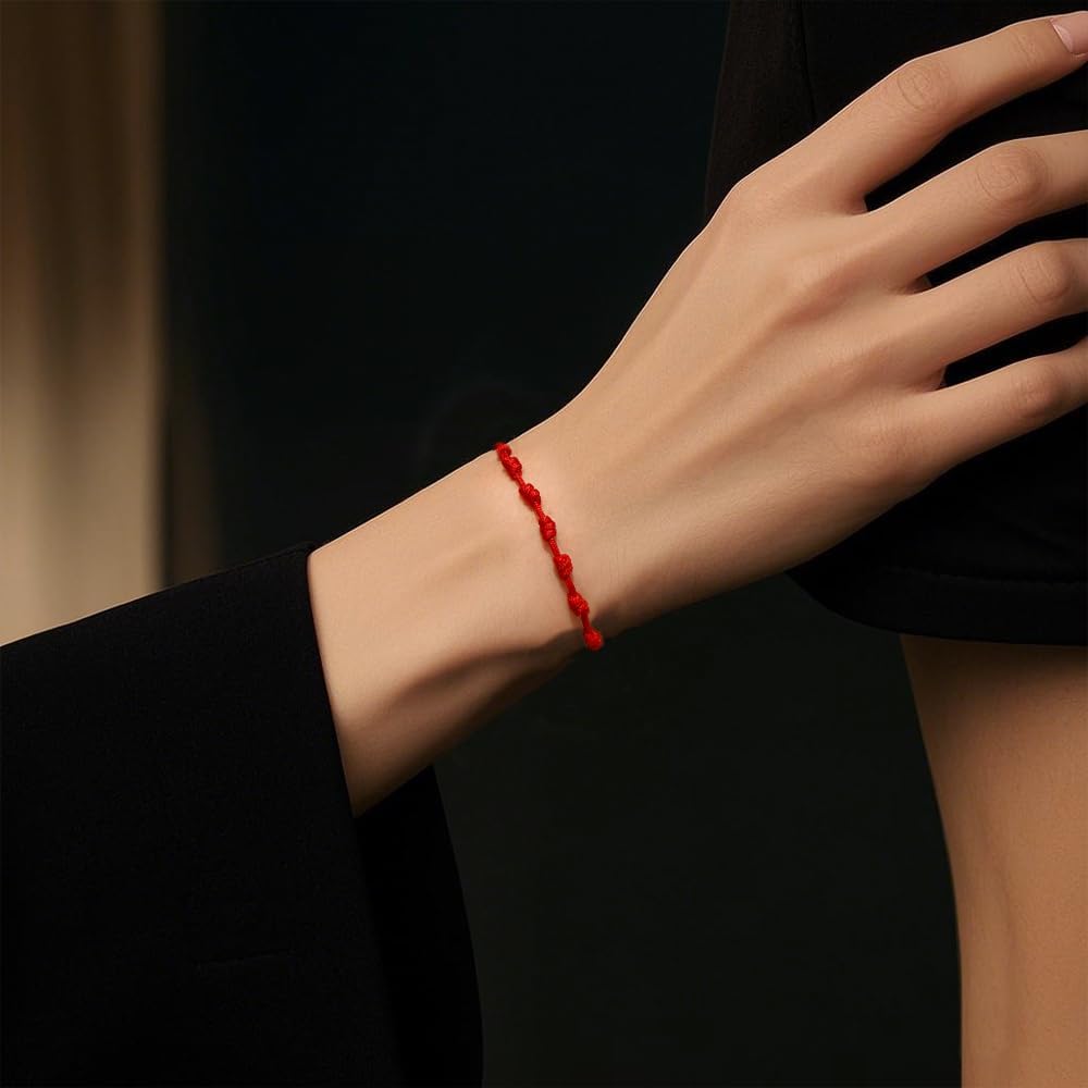 Knot Braided Adjustable Bracelet for Women Boho Red String Bracelets,Handmade Fashion Jewelry Gifts - Image 2