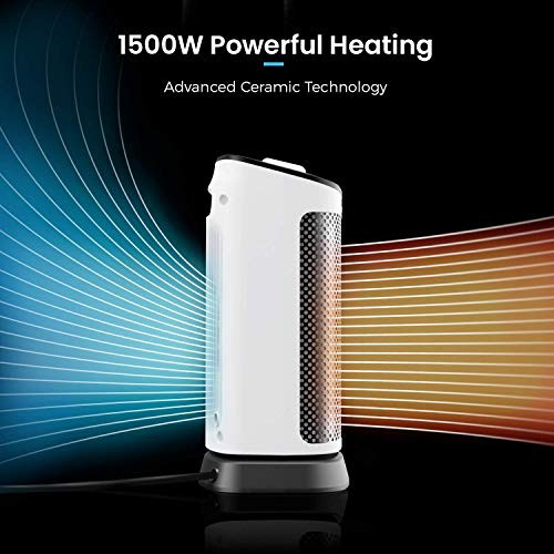Pro Breeze Oscillating Ceramic Space Heater 1500W – Heater Fan With 6 Operation Modes, Adjustable Thermostat, Overheat Protection And Tip-Over Switch – Fan Heater For Home Office, Bedroom, Desk #TOP5