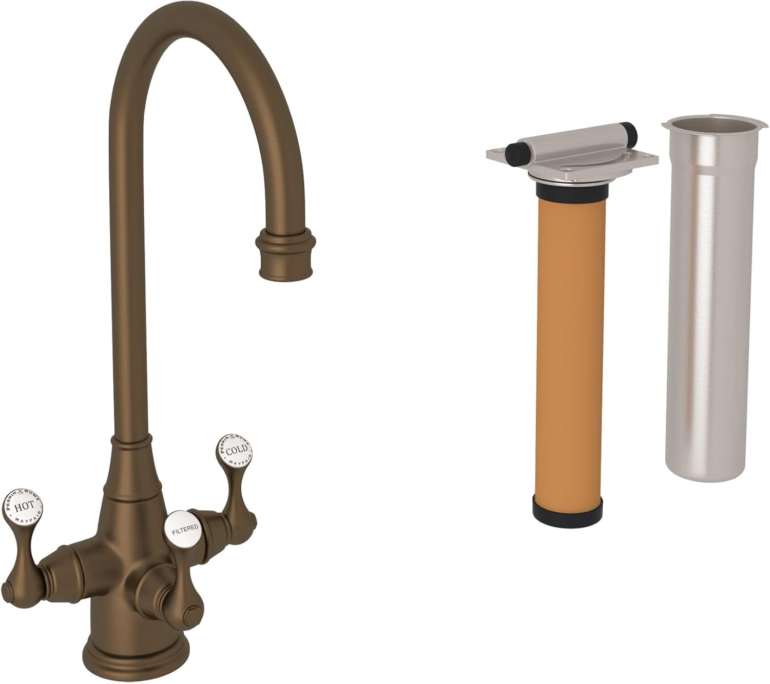 ROHL U.KIT1220LS-EB-2 Filtration 3-Lever Bar/Food Prep Faucet