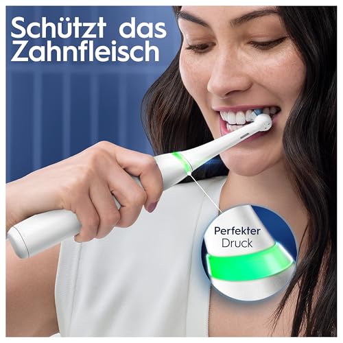 Oral-B iO Series 7 Plus Edition Elektrische Zahnbürste,Electric Toothbrush, PLUS 3 Aufsteckbürsten, 5 Putzmodi für Zahnpflege, Reiseetui, Designed by Braun, weiß alabaster – Bild 3