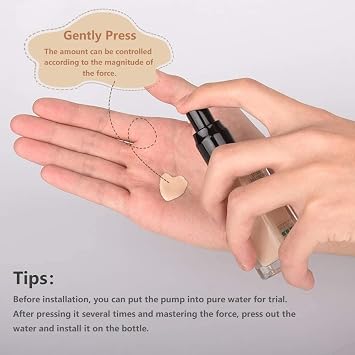 2PCS Replacement Press Cover Air Pump for Maybelline Fit Me Matte + Poreless Liquid Foundation Makeup Base (Black)