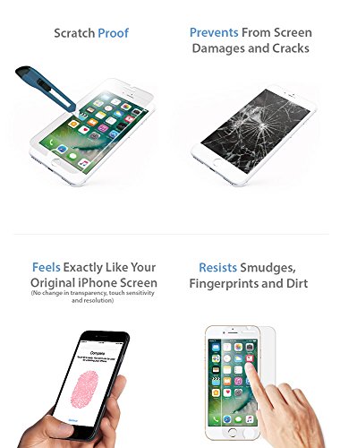 [2 Pack] 0.33Mm Iphone 8,7,6S,6 Tempered Glass Screen Protector - (4.7") Shield, Guard & Protect From Crash - Anti Scratch Bubble Free Ultra Resistant & Shatter Proof - Best Front Cover Protection #TOP1