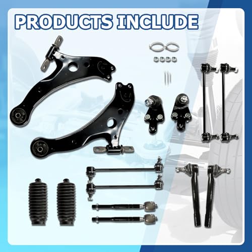 WFLNHB Front Suspension Lower Control Arm Ball Joint Sway Bar Link Tie Rod End Kit 14 Piece Set Replacement for Toyota Camry 2007 2008 2009 2010 2011 by WFLNHB - Image 2